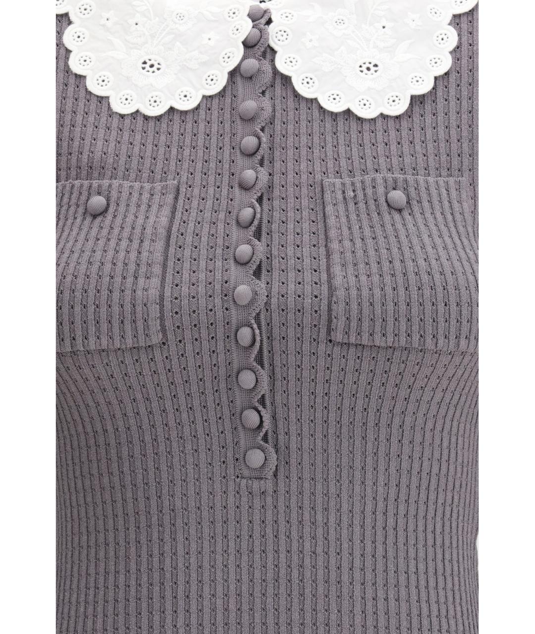 SELF-PORTRAIT Серый вискозный джемпер / свитер, фото 3