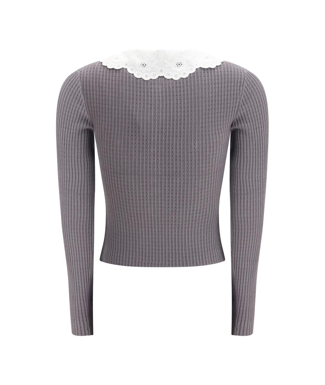 SELF-PORTRAIT Серый вискозный джемпер / свитер, фото 2