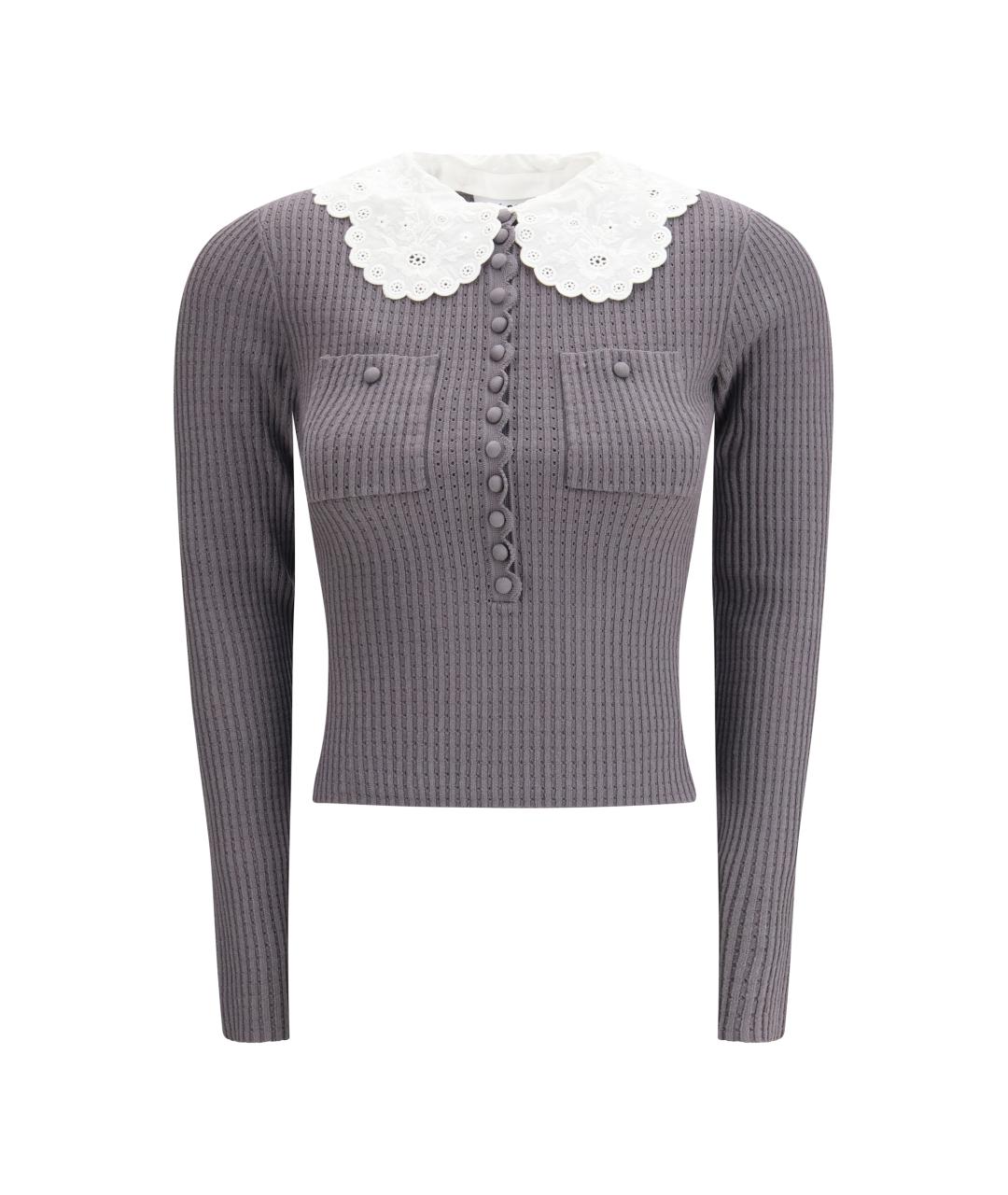 SELF-PORTRAIT Серый вискозный джемпер / свитер, фото 1