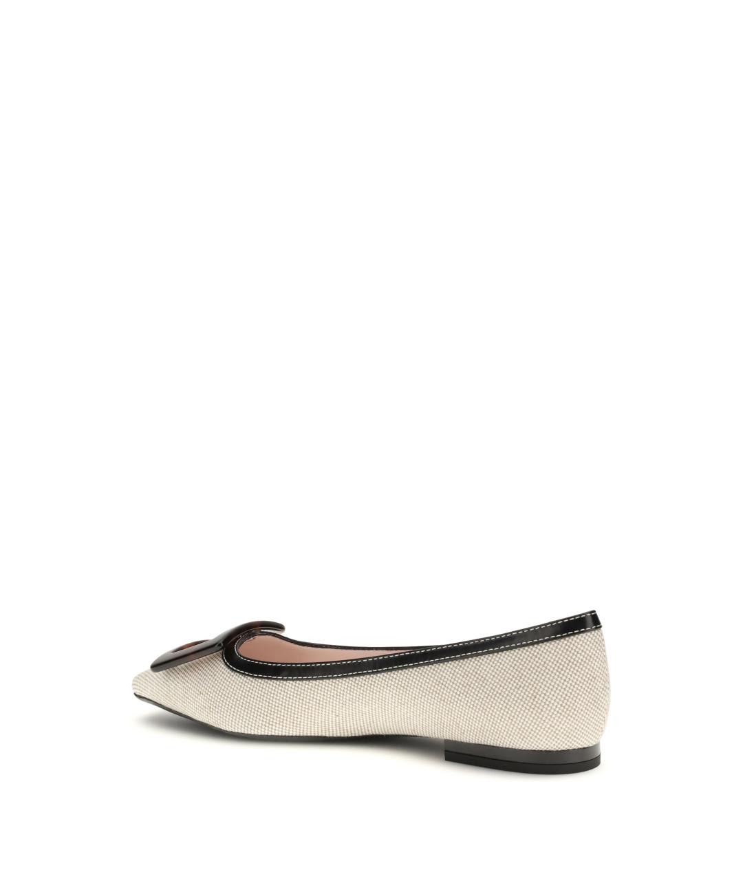 ROGER VIVIER Бежевые текстильные балетки, фото 3