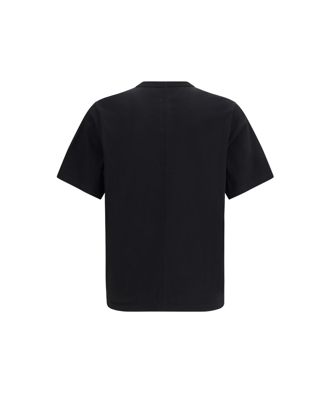 RICK OWENS Черная хлопковая футболка, фото 2