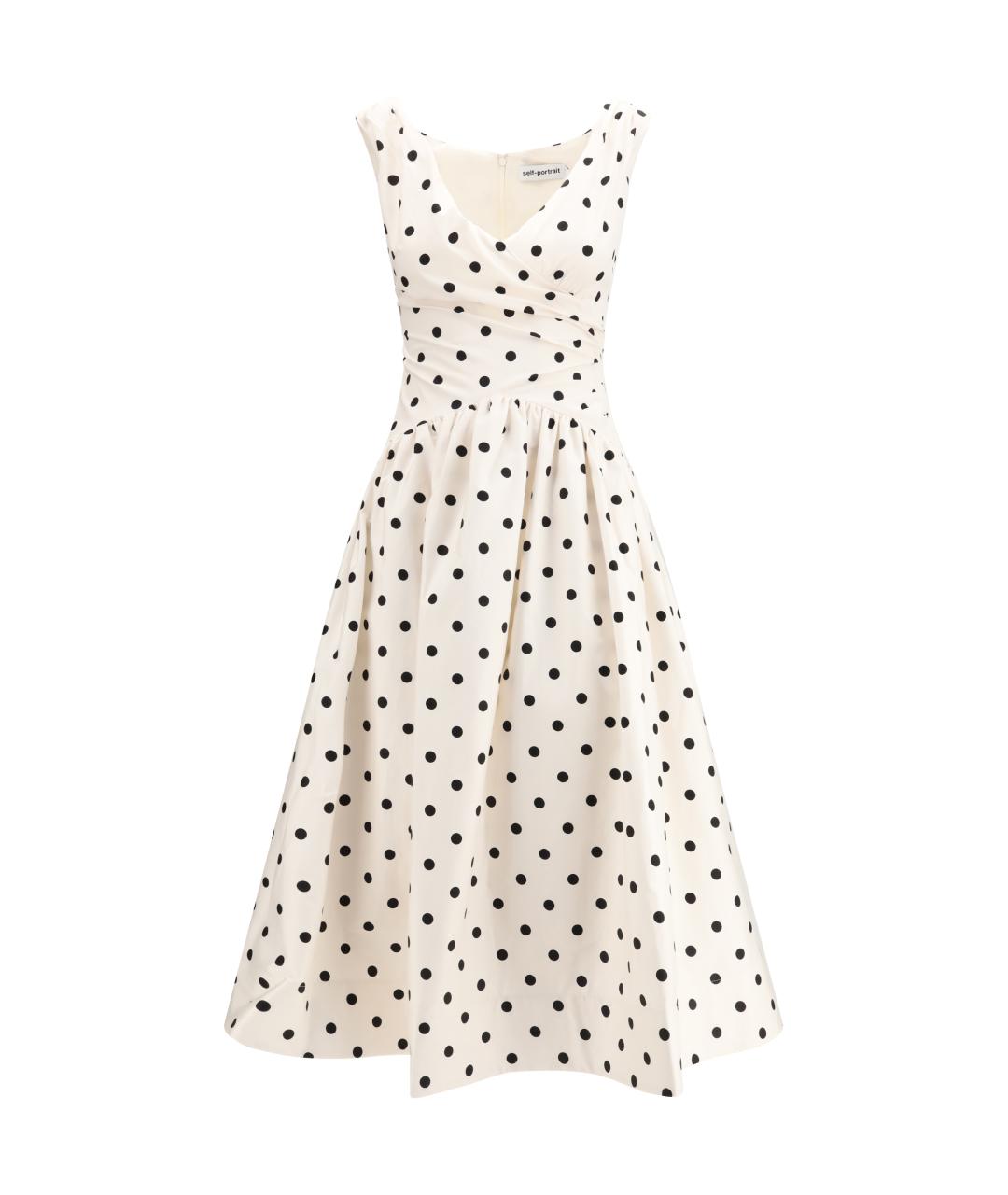 SELF-PORTRAIT Бежевое хлопковое повседневное платье, фото 1