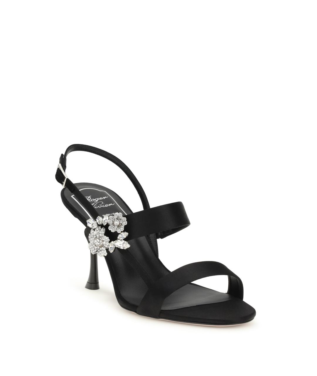 ROGER VIVIER Черные текстильные босоножки, фото 2