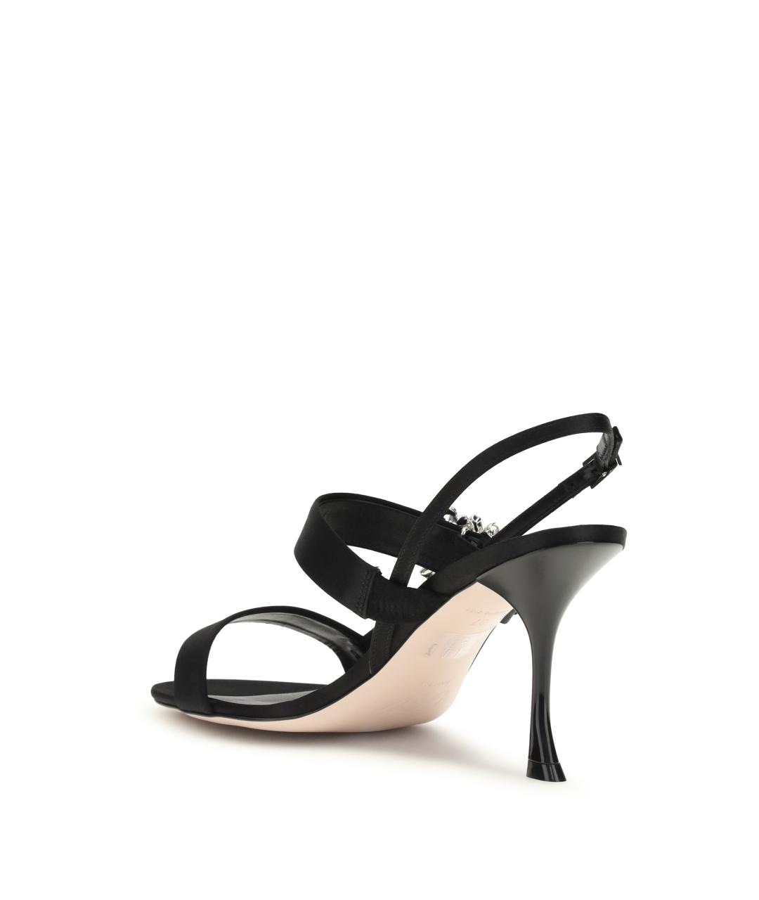 ROGER VIVIER Черные текстильные босоножки, фото 3