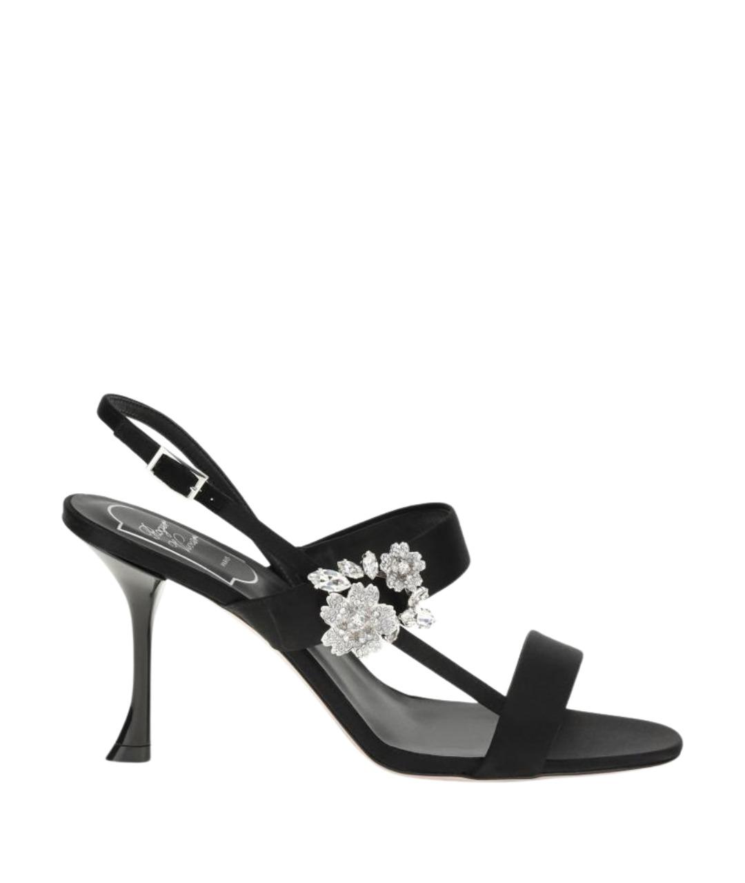 ROGER VIVIER Черные текстильные босоножки, фото 1