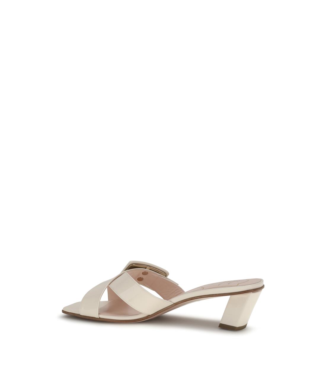 ROGER VIVIER Бежевые кожаные мюли, фото 3