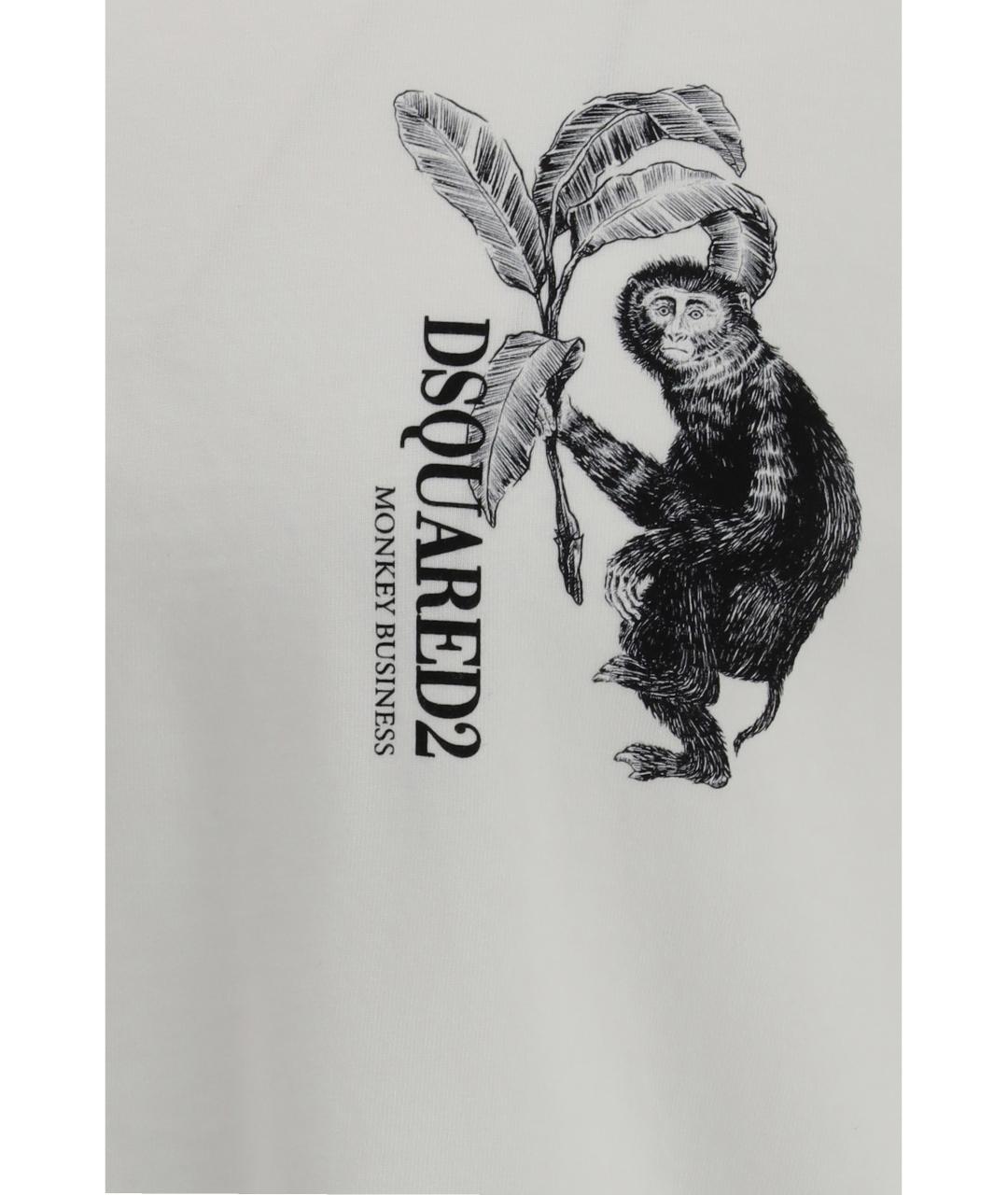 DSQUARED2 Белая хлопковая футболка, фото 3