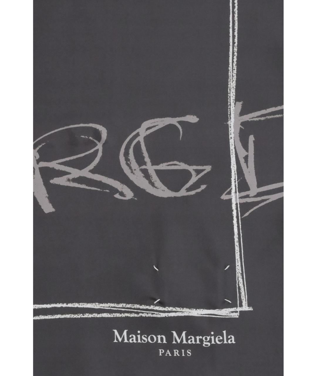 MAISON MARGIELA Серый шелковый шарф, фото 3
