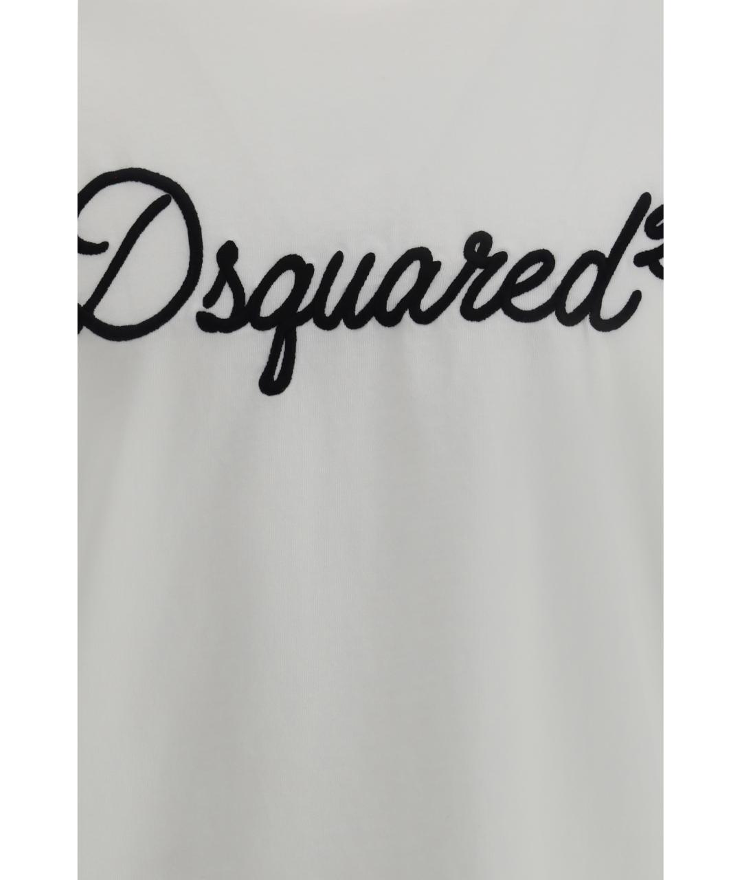 DSQUARED2 Белая хлопковая футболка, фото 3