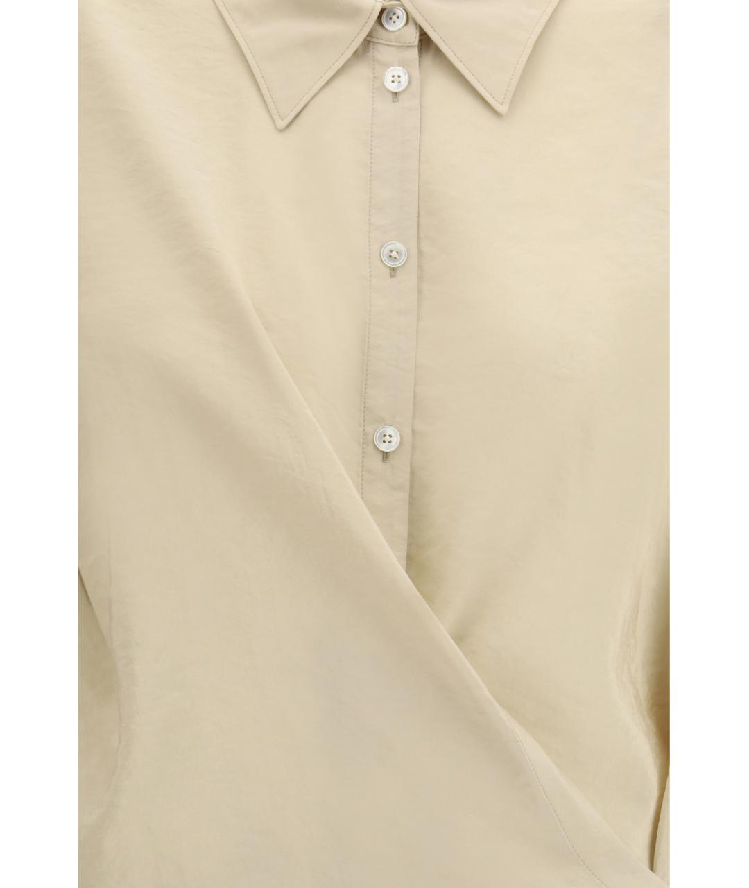 LEMAIRE Бежевая шелковая рубашка, фото 3