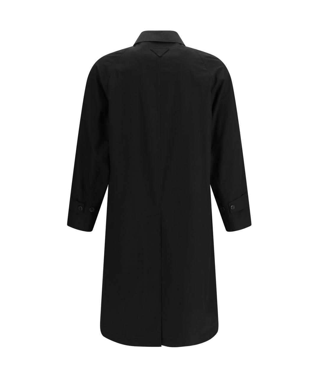 PRADA Черный хлопковый тренч / плащ, фото 2