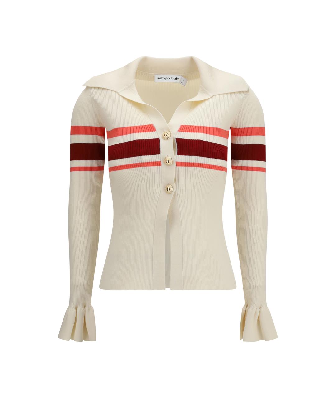 SELF-PORTRAIT Бежевый вискозный кардиган, фото 1