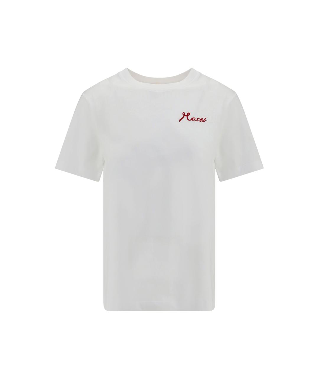 MARNI Белая хлопковая футболка, фото 4