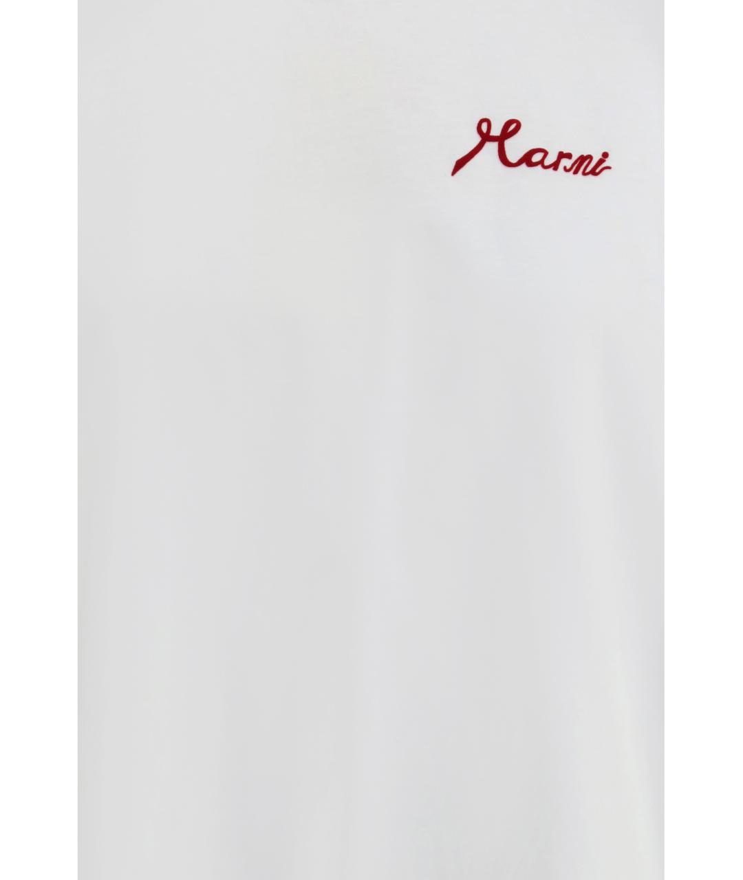 MARNI Белая хлопковая футболка, фото 3