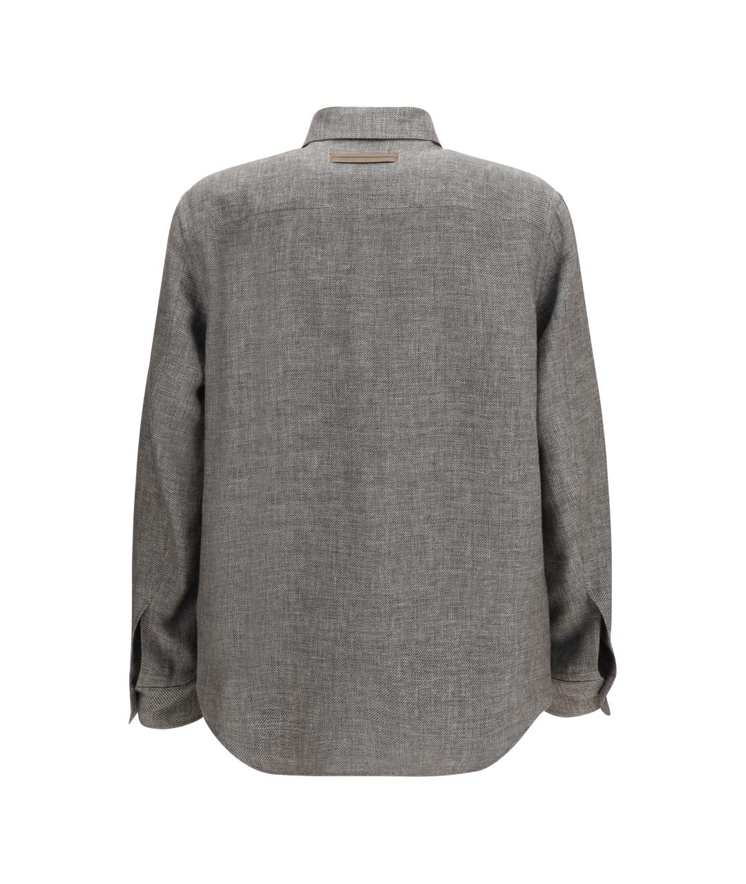 ZEGNA Серая кашемировая классическая рубашка, фото 2