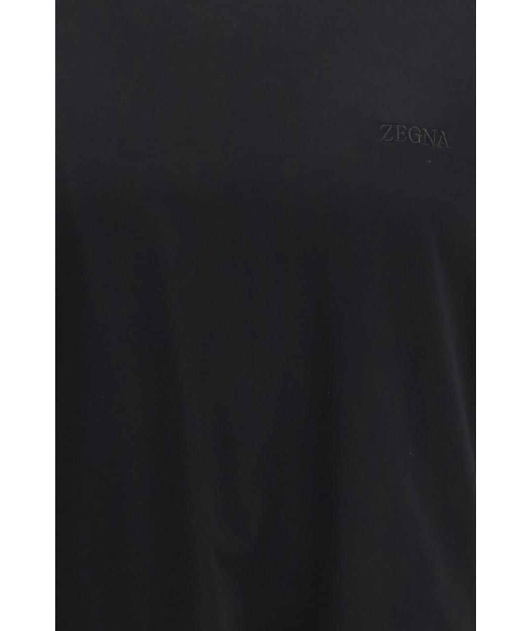 ZEGNA Черная хлопковая футболка, фото 3