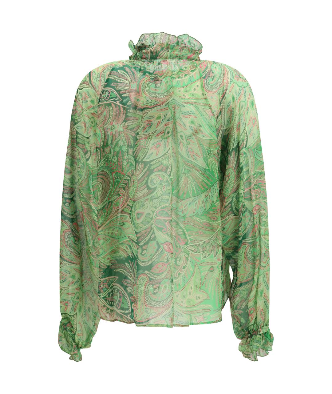 ETRO Зеленая шелковая рубашка, фото 2