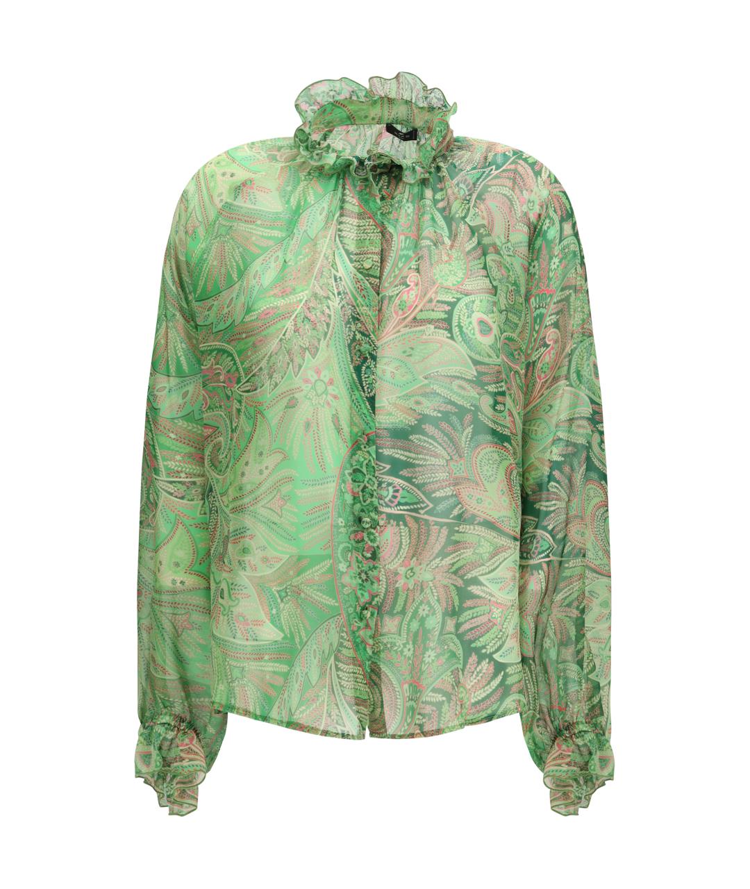 ETRO Зеленая шелковая рубашка, фото 1