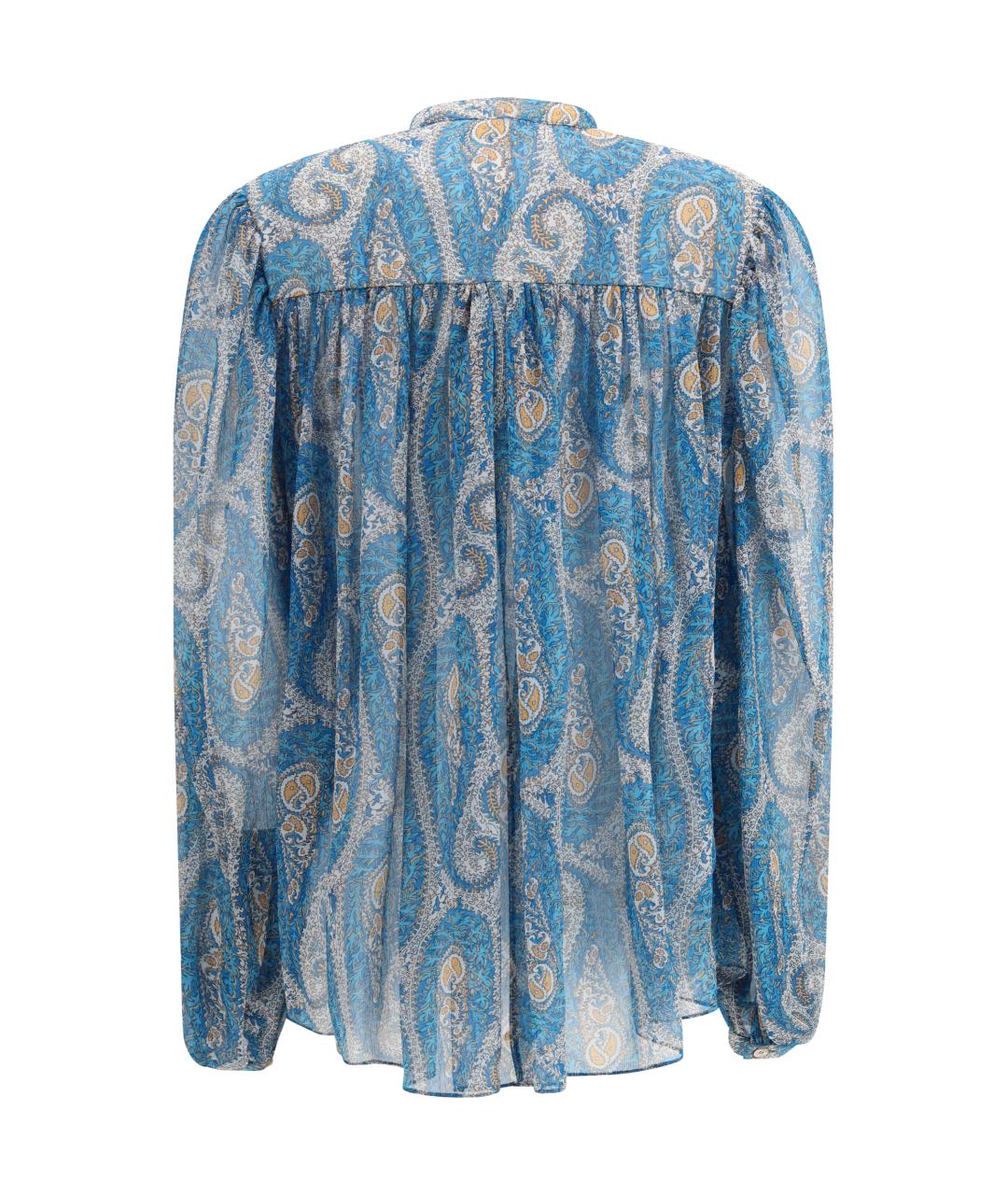 ETRO Синяя шелковая рубашка, фото 2