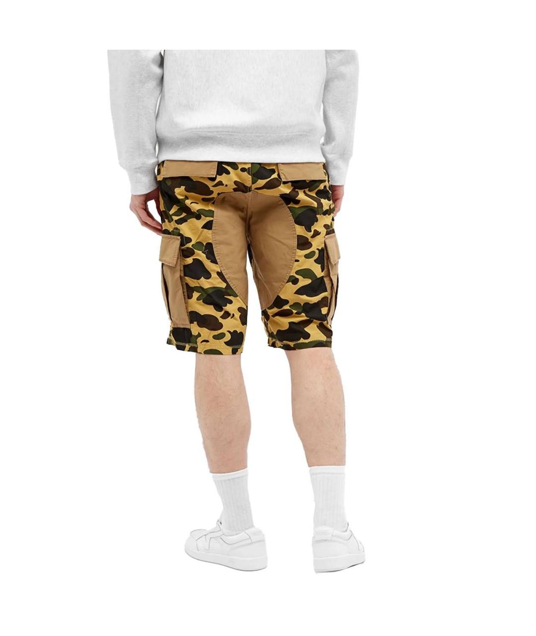 BAPE Желтые хлопковые шорты, фото 3