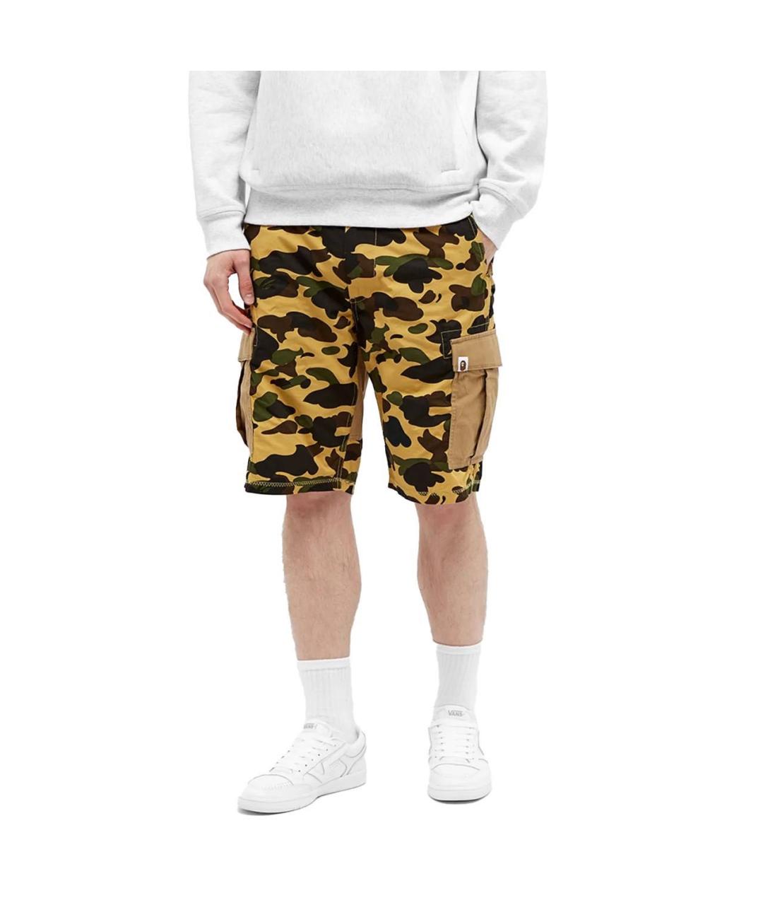 BAPE Желтые хлопковые шорты, фото 2