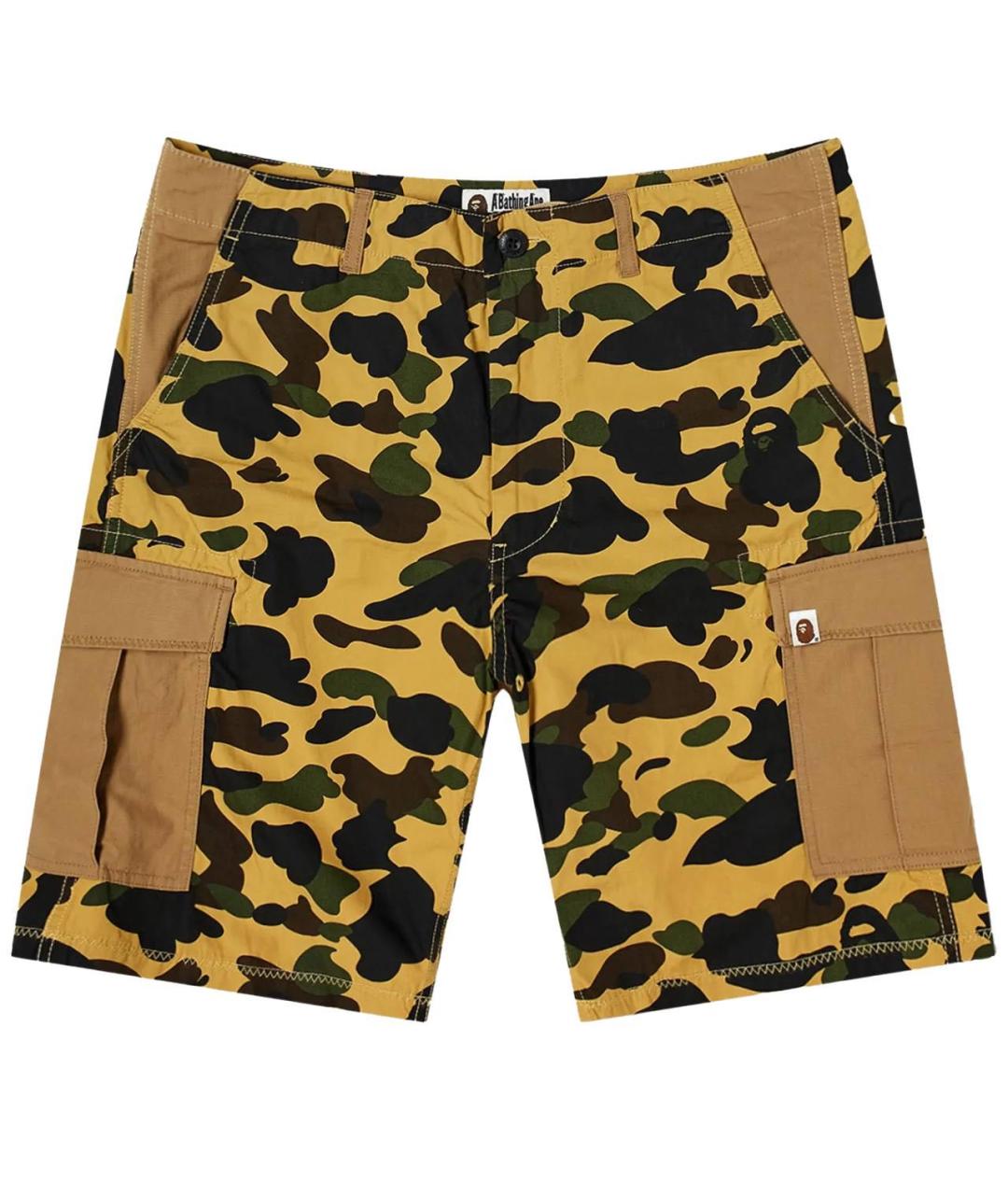 BAPE Желтые хлопковые шорты, фото 4