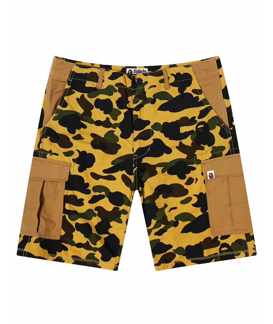 BAPE Желтые хлопковые шорты, фото 1