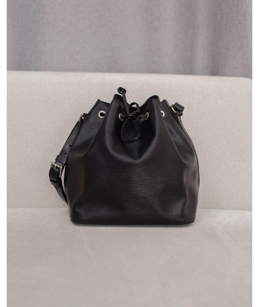 LOUIS VUITTON Черная кожаная сумка с короткими ручками, фото 9