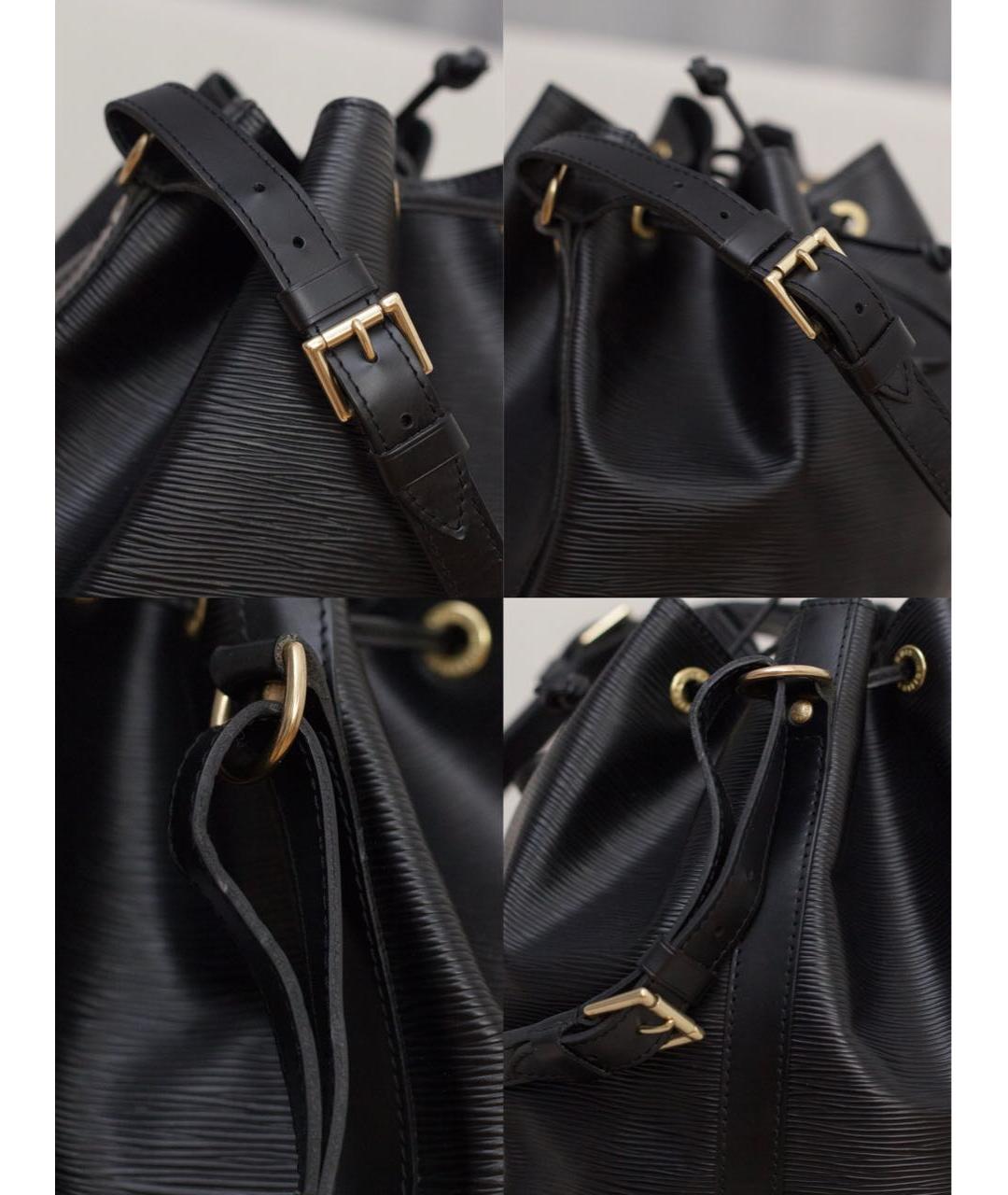 LOUIS VUITTON Черная кожаная сумка с короткими ручками, фото 7