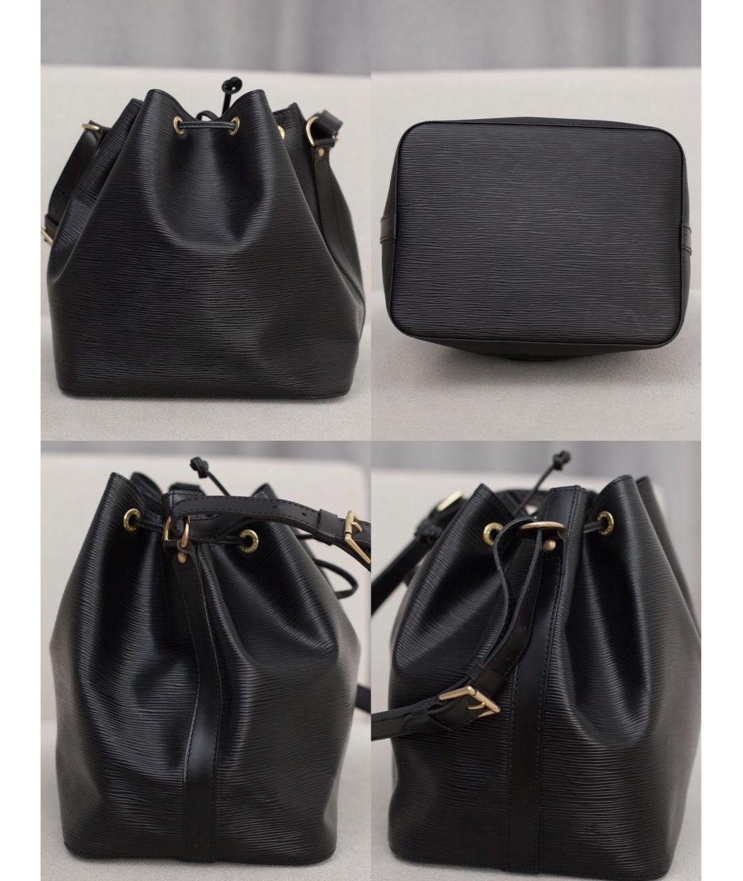 LOUIS VUITTON Черная кожаная сумка с короткими ручками, фото 5