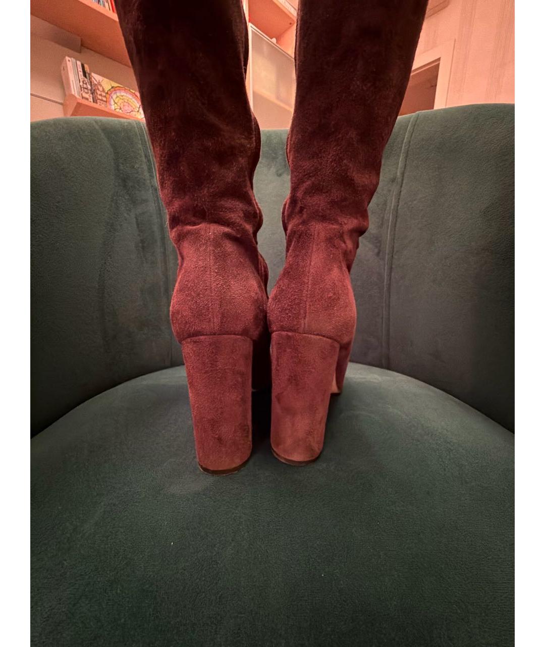 GIANVITO ROSSI Коричневые замшевые сапоги, фото 4