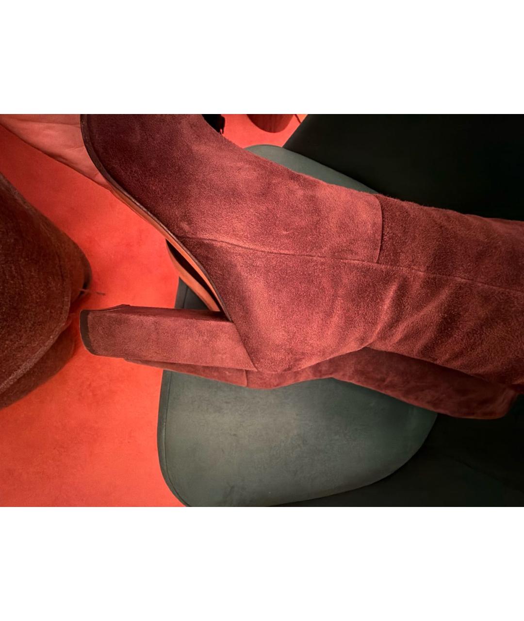 GIANVITO ROSSI Коричневые замшевые сапоги, фото 7