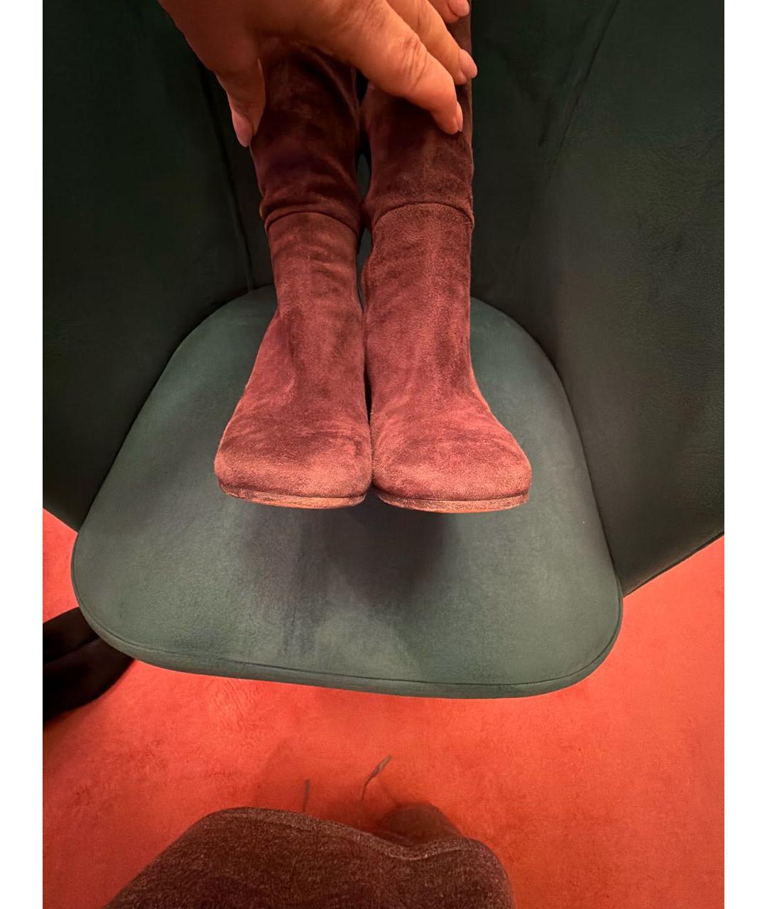 GIANVITO ROSSI Коричневые замшевые сапоги, фото 5