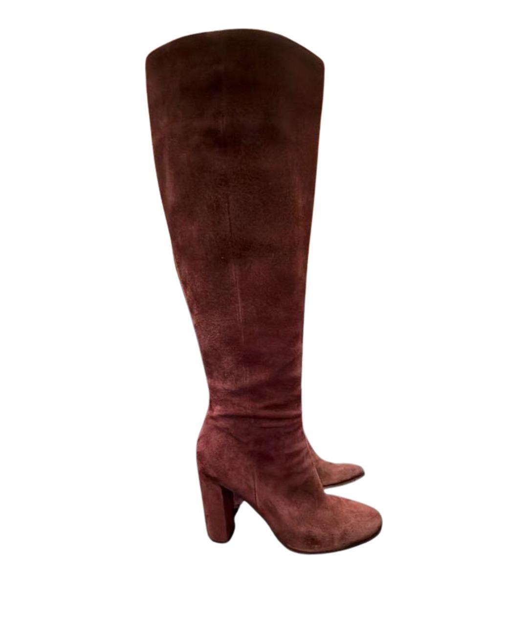 GIANVITO ROSSI Коричневые замшевые сапоги, фото 1