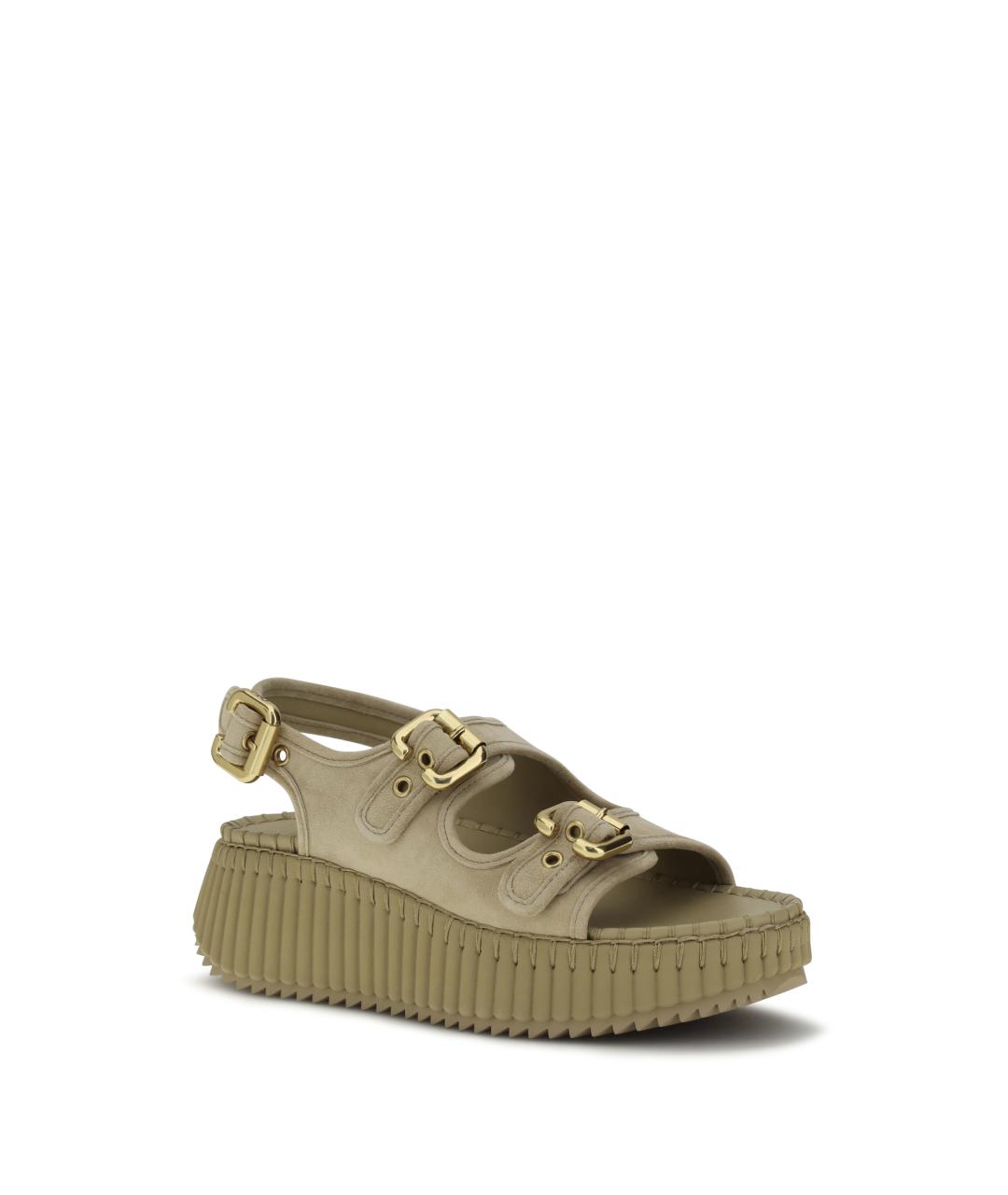 CHLOE Хаки кожаные сандалии, фото 2