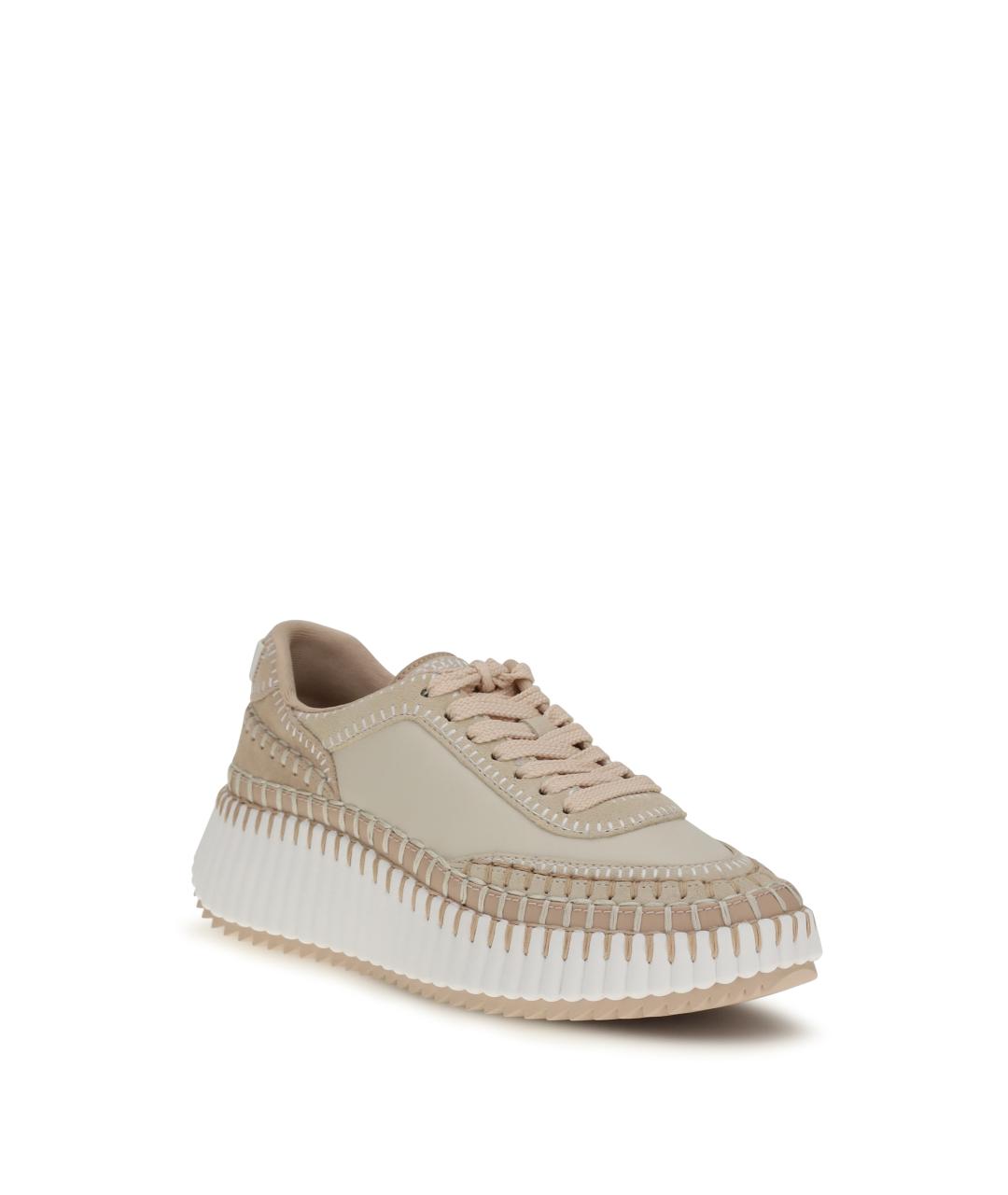 CHLOE Бежевые кожаные кроссовки, фото 2
