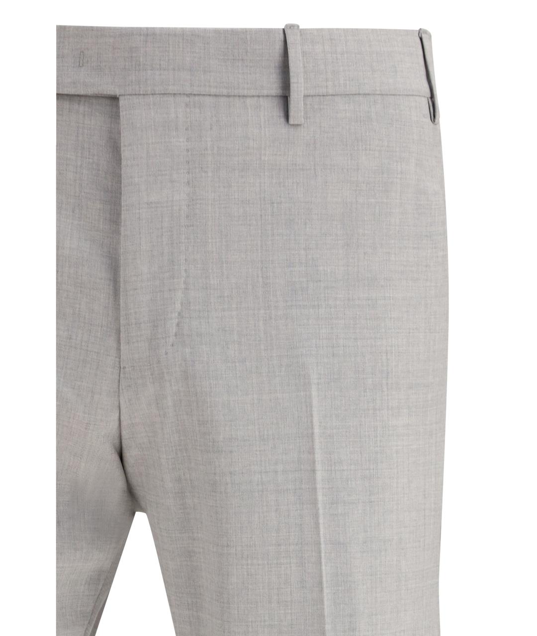 PT TORINO Серые шерстяные повседневные брюки, фото 3