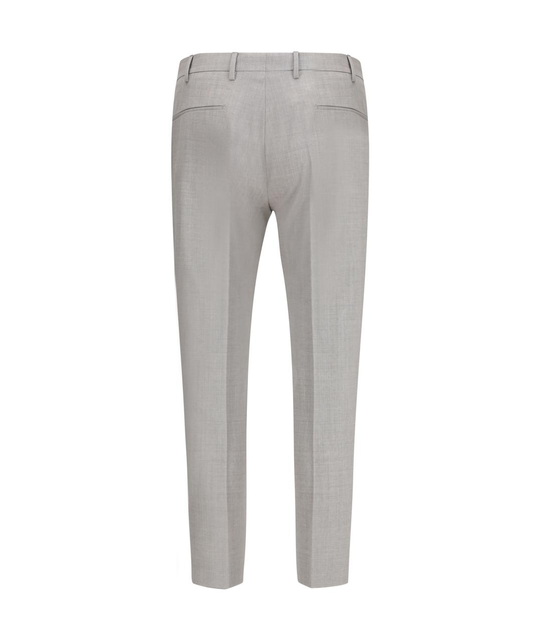 PT TORINO Серые шерстяные повседневные брюки, фото 2