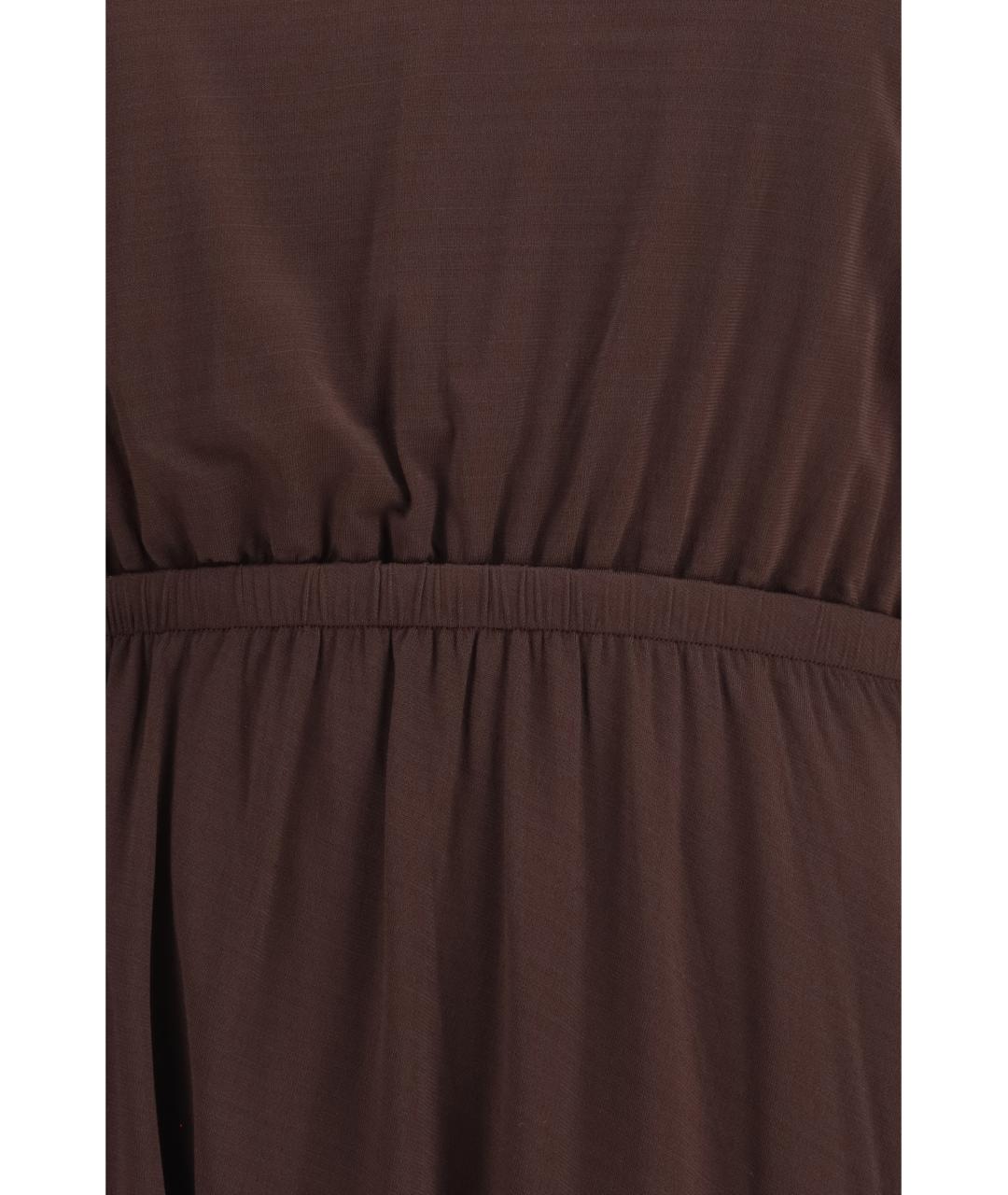 LEMAIRE Коричневое вискозное повседневное платье, фото 3