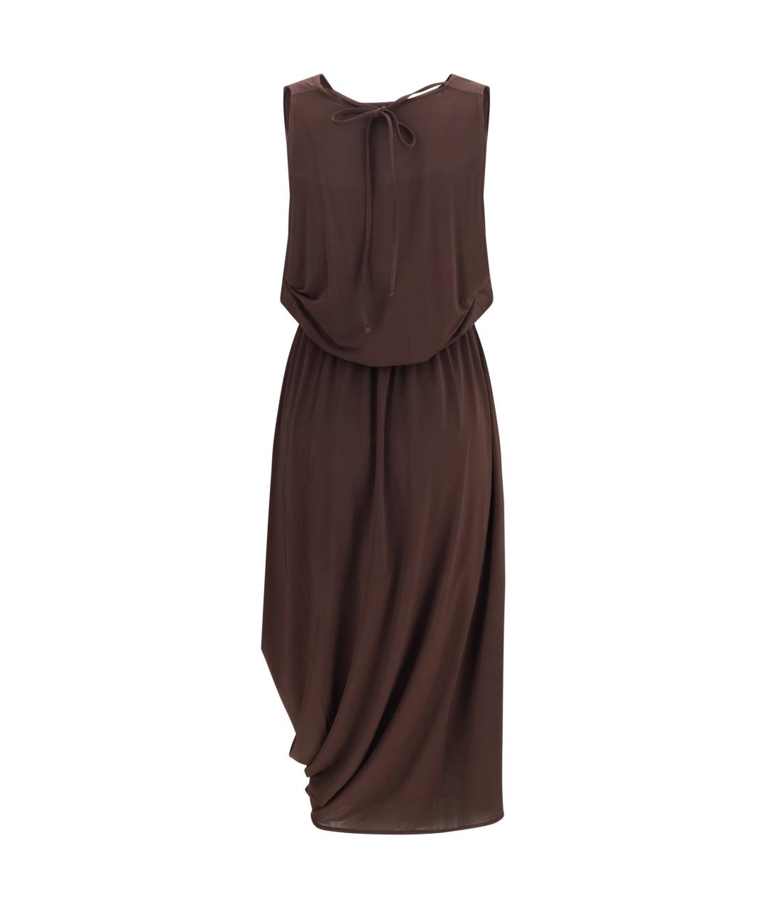 LEMAIRE Коричневое вискозное повседневное платье, фото 2