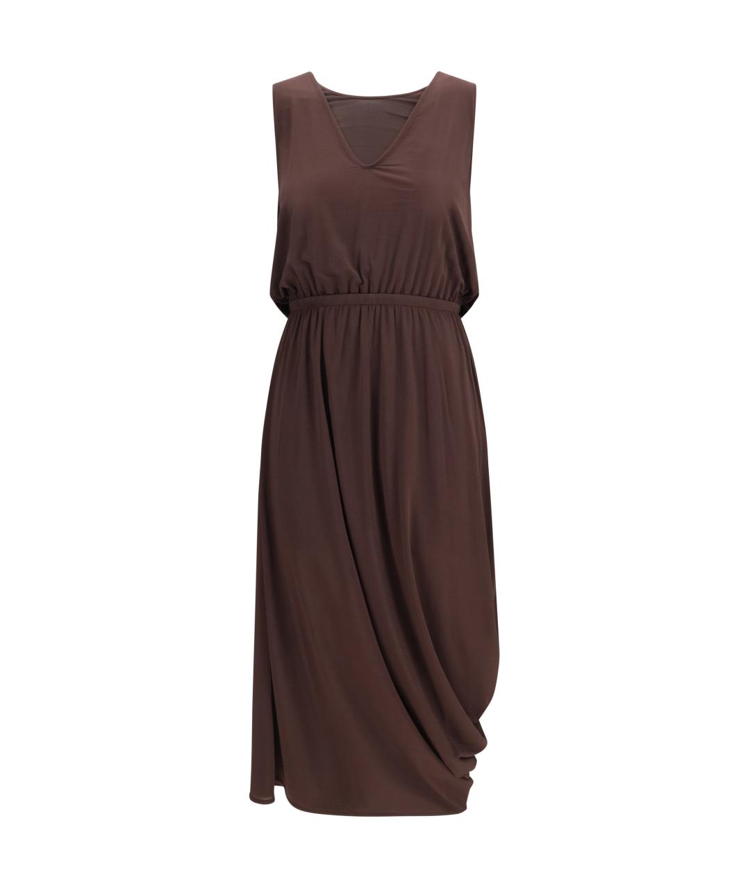 LEMAIRE Коричневое вискозное повседневное платье, фото 1