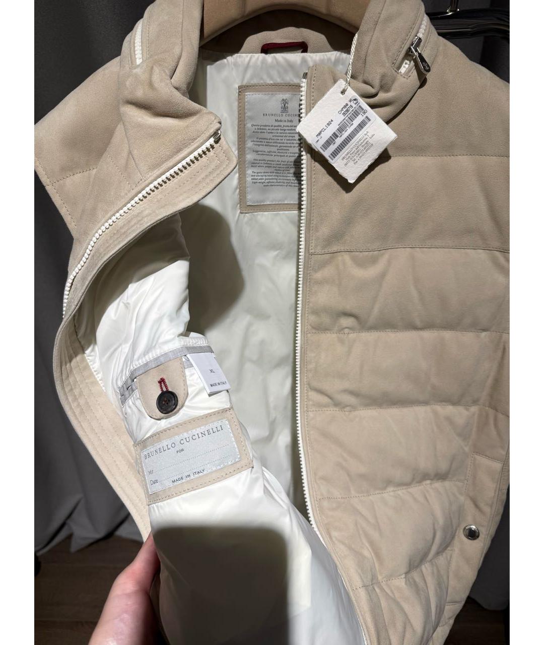 BRUNELLO CUCINELLI Бежевый замшевый жилет, фото 5