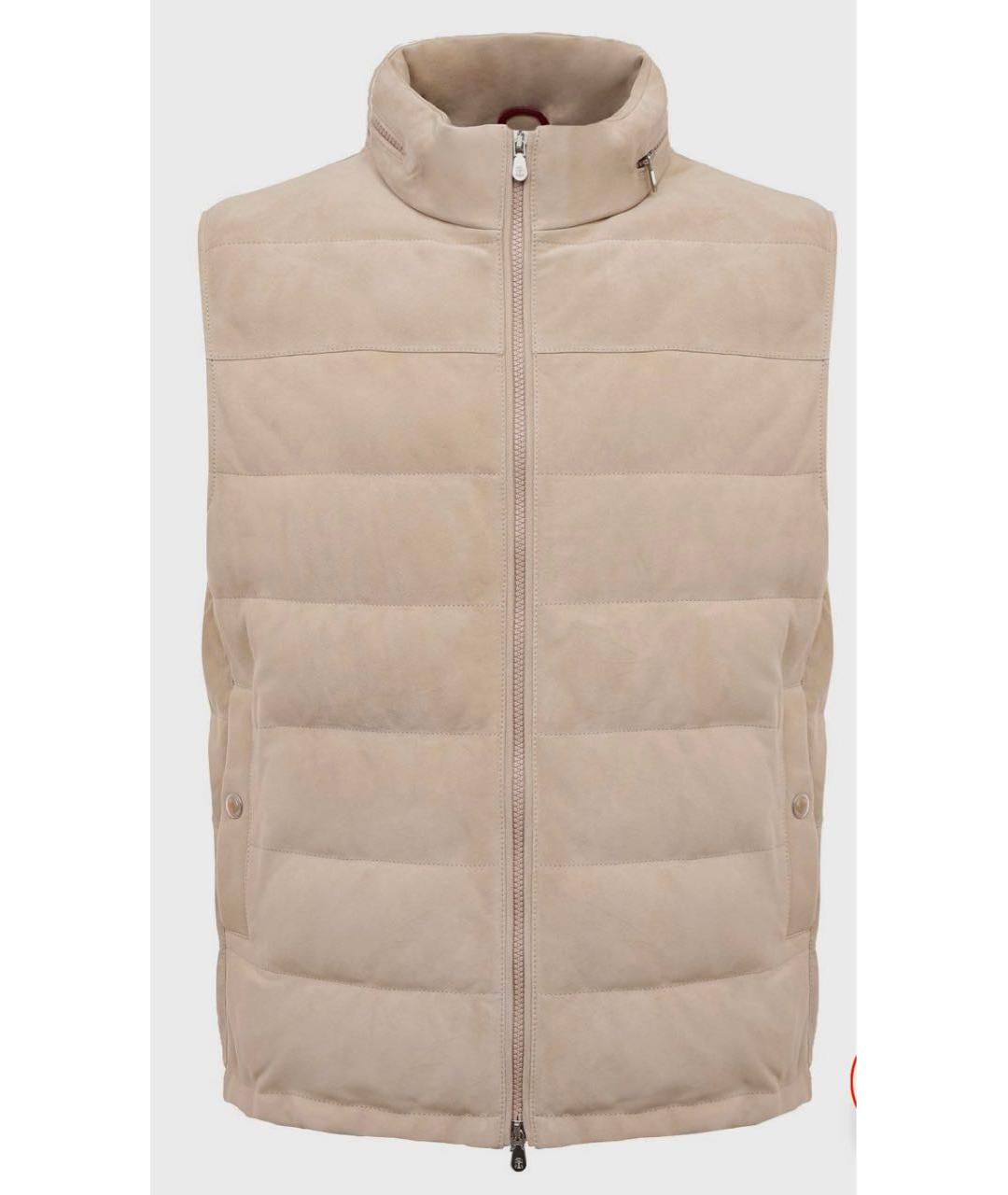 BRUNELLO CUCINELLI Бежевый замшевый жилет, фото 6