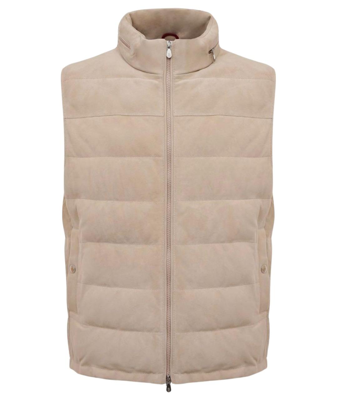 BRUNELLO CUCINELLI Бежевый замшевый жилет, фото 1