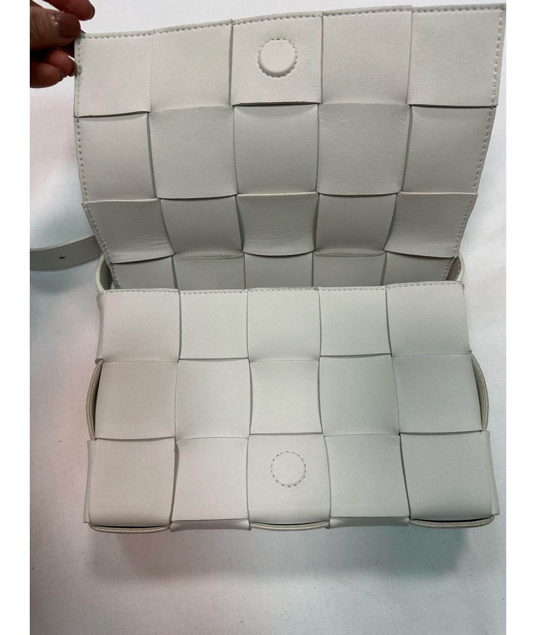 BOTTEGA VENETA Белая кожаная сумка через плечо, фото 2