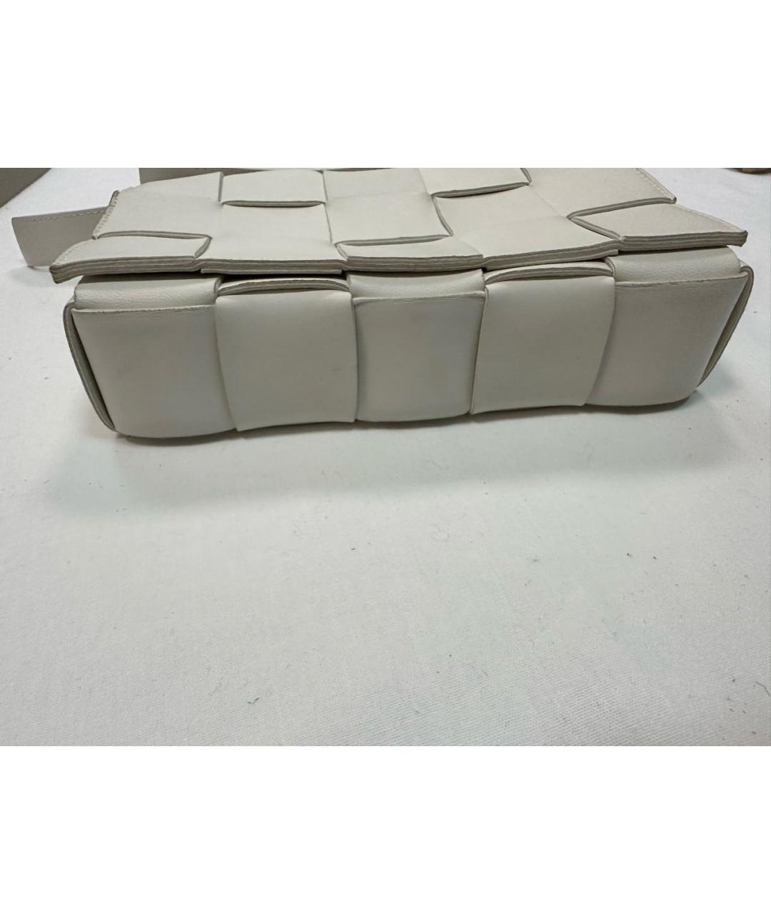 BOTTEGA VENETA Белая кожаная сумка через плечо, фото 4