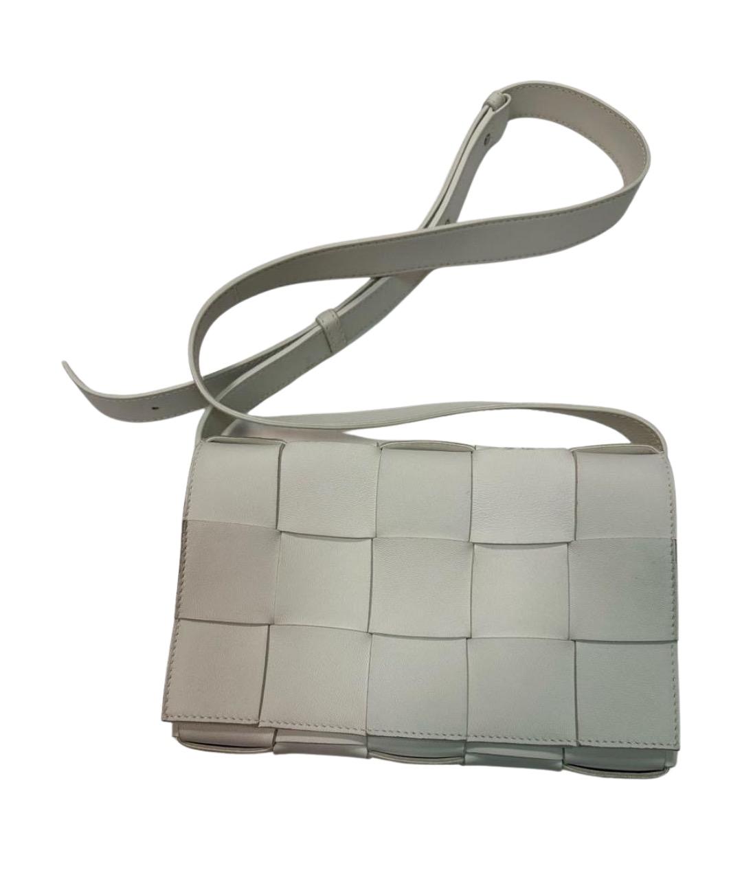 BOTTEGA VENETA Белая кожаная сумка через плечо, фото 1