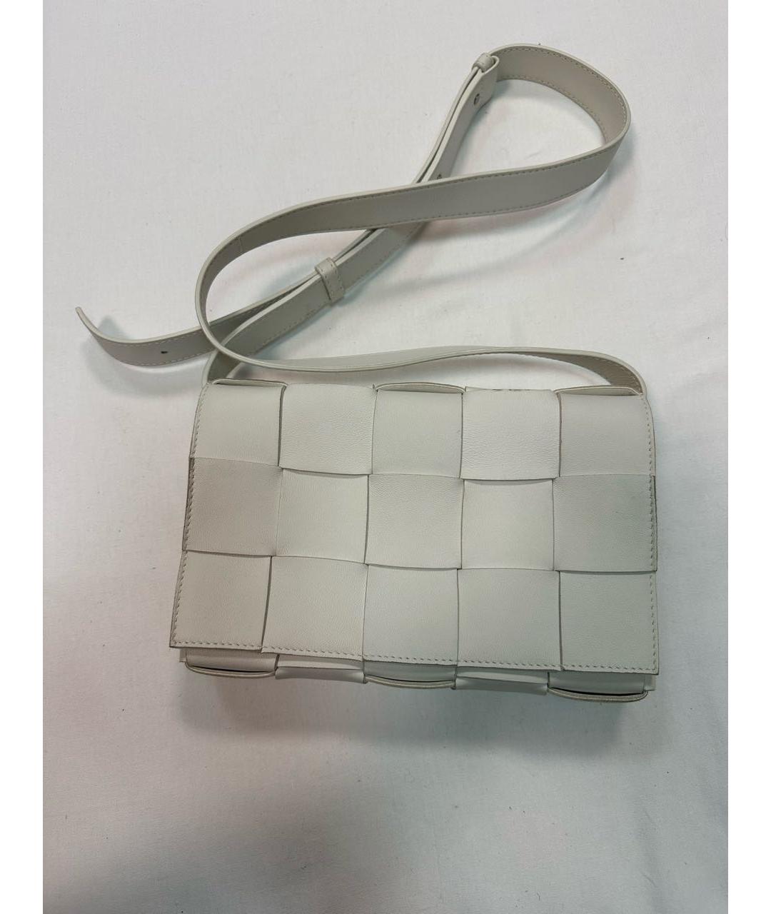 BOTTEGA VENETA Белая кожаная сумка через плечо, фото 8