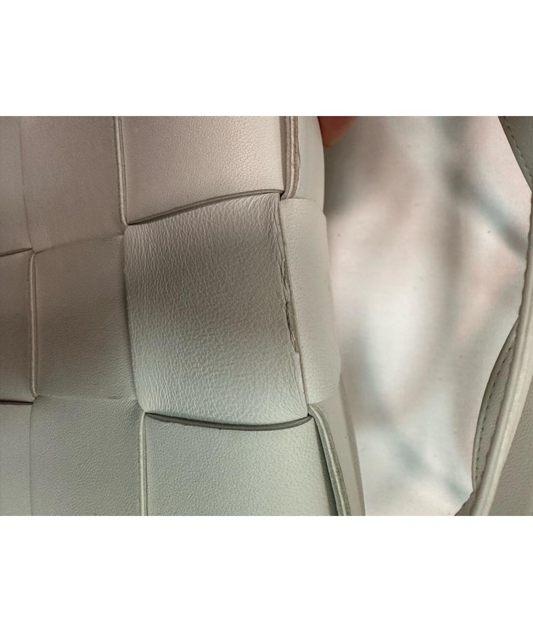 BOTTEGA VENETA Белая кожаная сумка через плечо, фото 6