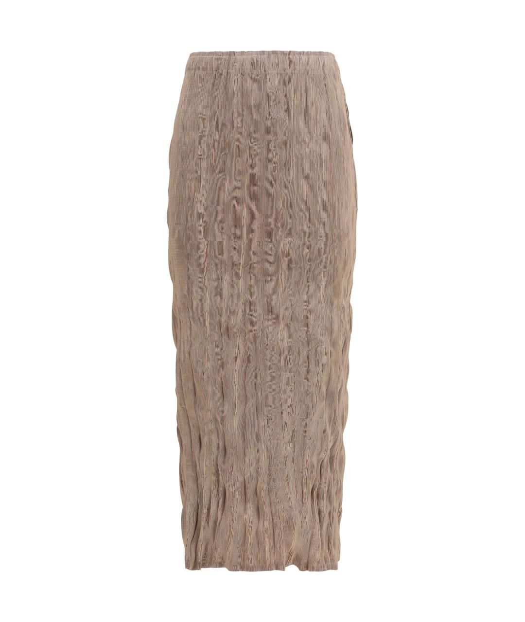 GONGDID DESIGN Бежевая полиэстеровая юбка миди, фото 1